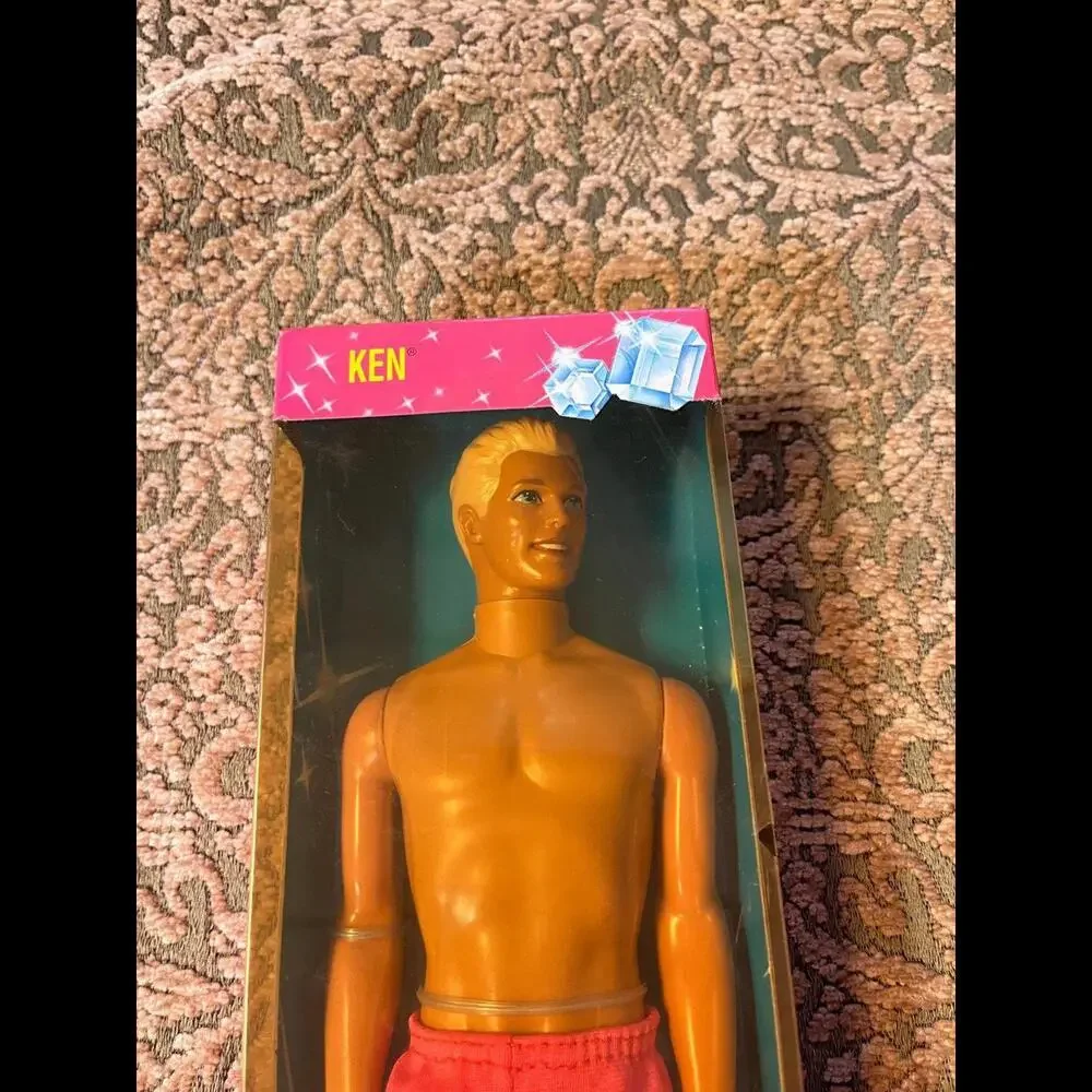 1993‎ Barbie Sun Jewel Ken Doll Pink Bathing Suit, Play Jewel Decorations w/Box
